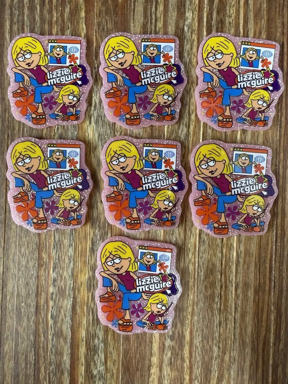 7 Pc Lizzie McGuire Acrylic Flatbacks